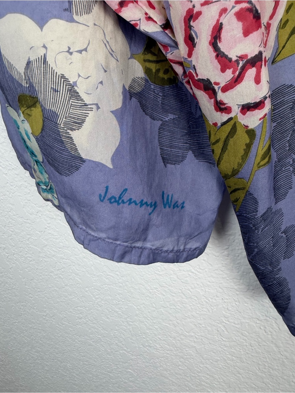 Johnny Was Silk Graphic Floral Printed Neck Tie Flowy Top Purple XS - Picture 3 of 10